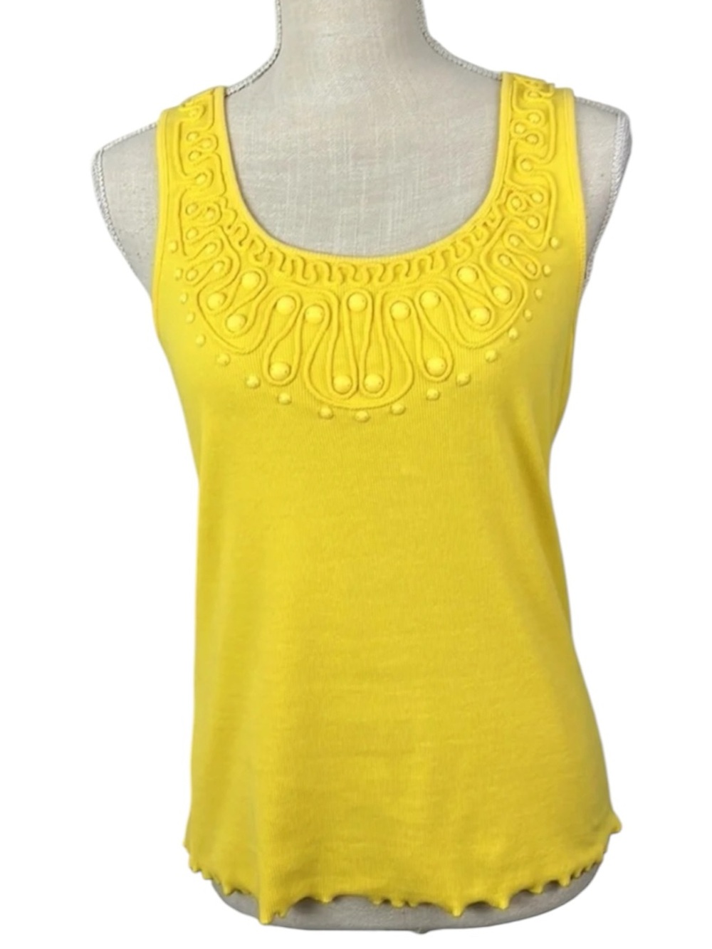 Yellow Ruby Rd Tank Size Small w/ front beaded detail